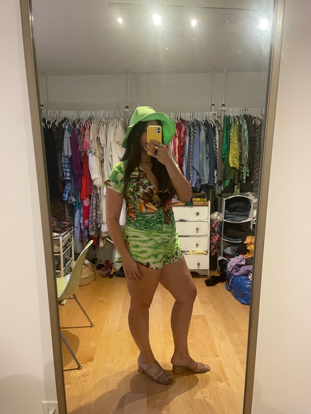 Vintage Green Tropical Two Piece